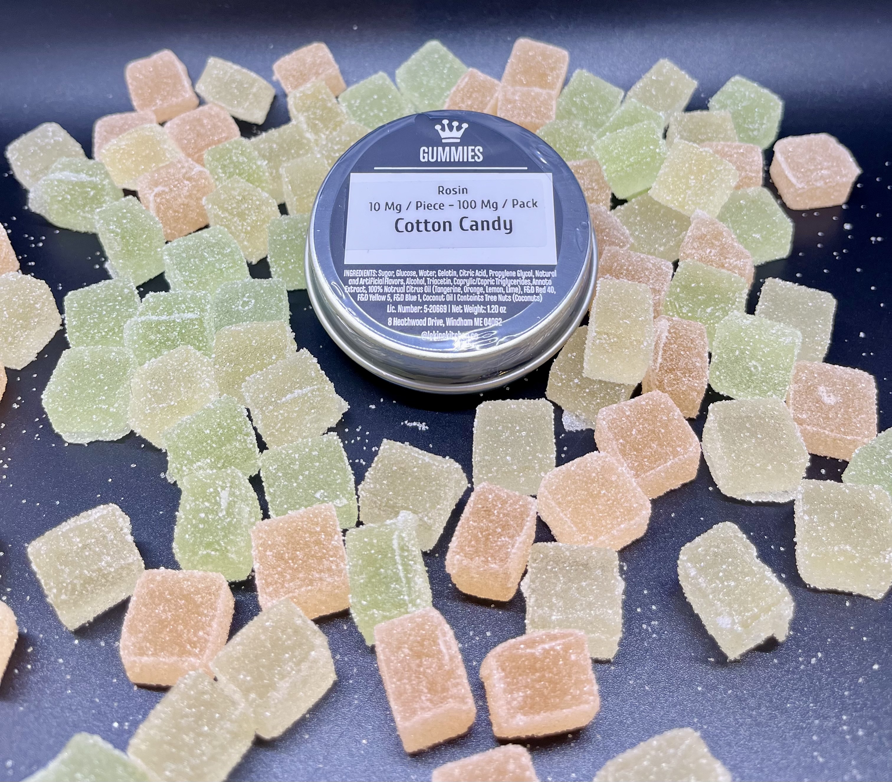 Undertow x Le Kine Kitchen: Cotton Candy 10mg/100mg Hash Rosin Gummies