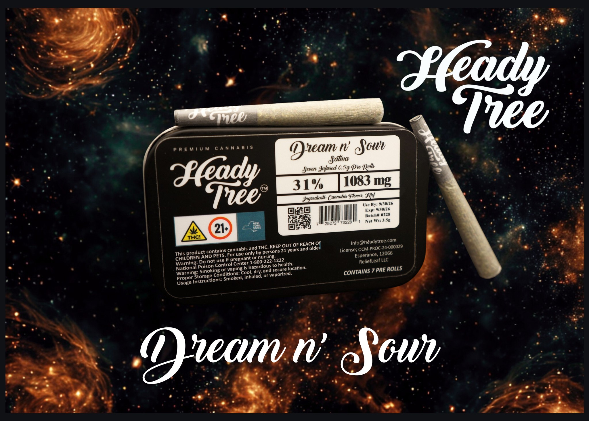 7pk .5g Kief Infused Prerolls Dream 'n' Sour (S)