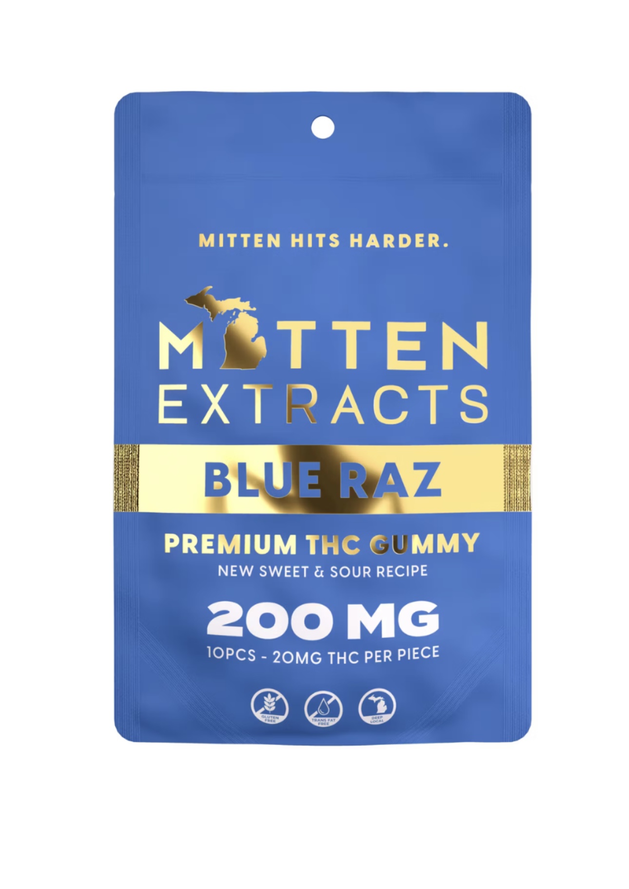 Mitten Extracts: Blue Razz 200mg Gummies (I)