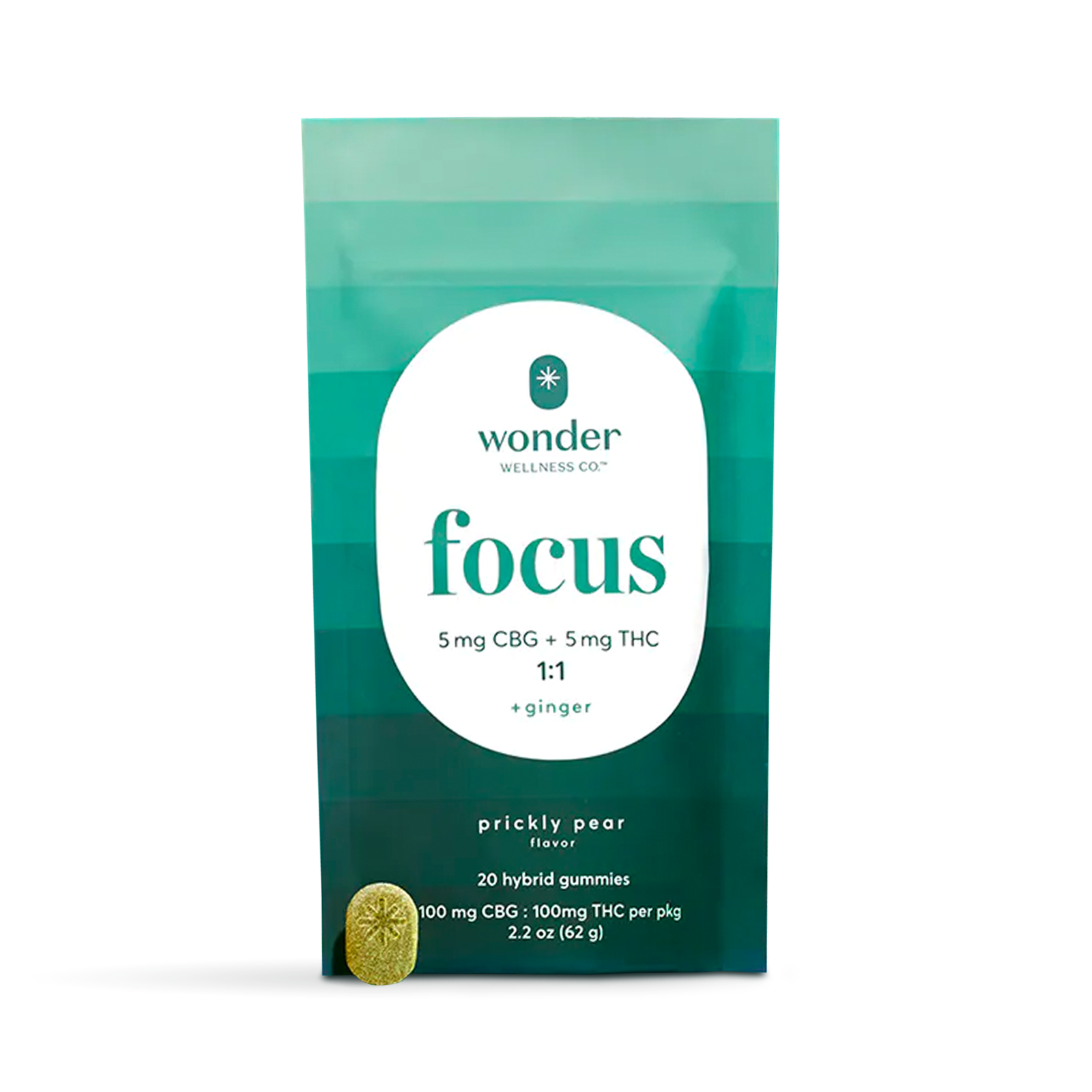 Gummies | Focus | Prickly Pear | 1:1 CBG/THC | 200mg | Wonder Wellness Co.