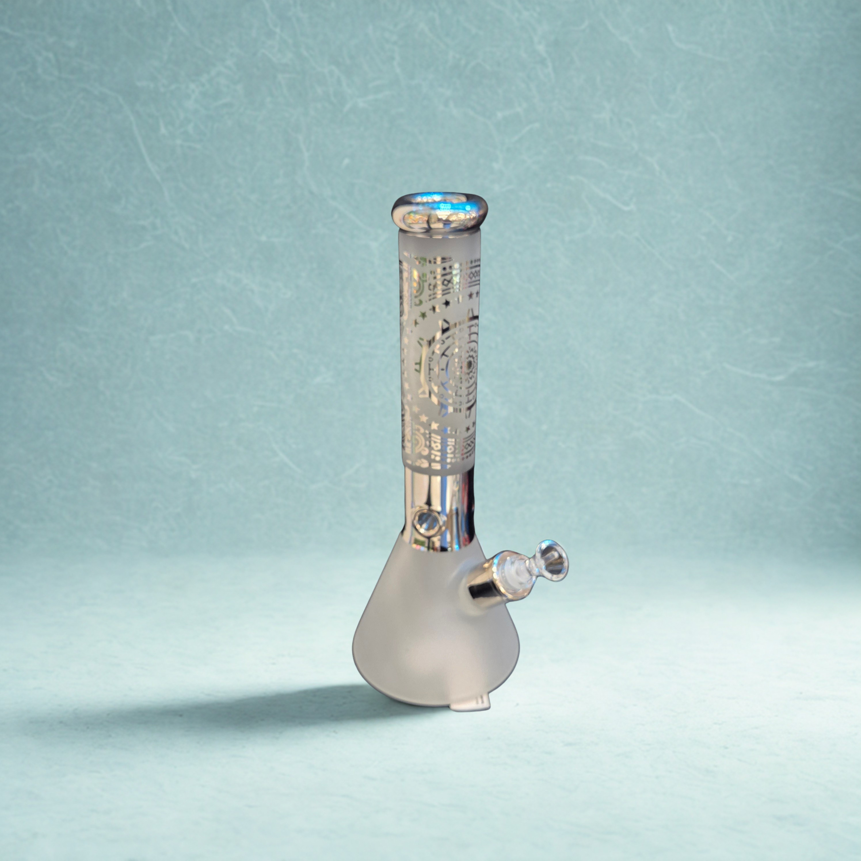 14" water pipe electro plated mandala | N/A by glass pipes - flower cannabis product