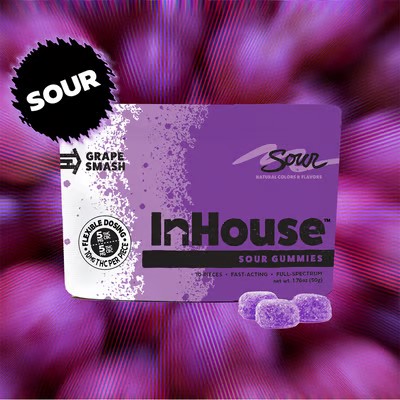Sour Grape Smash | 1:1 THC:CBC Gummies 10pk | 100mg