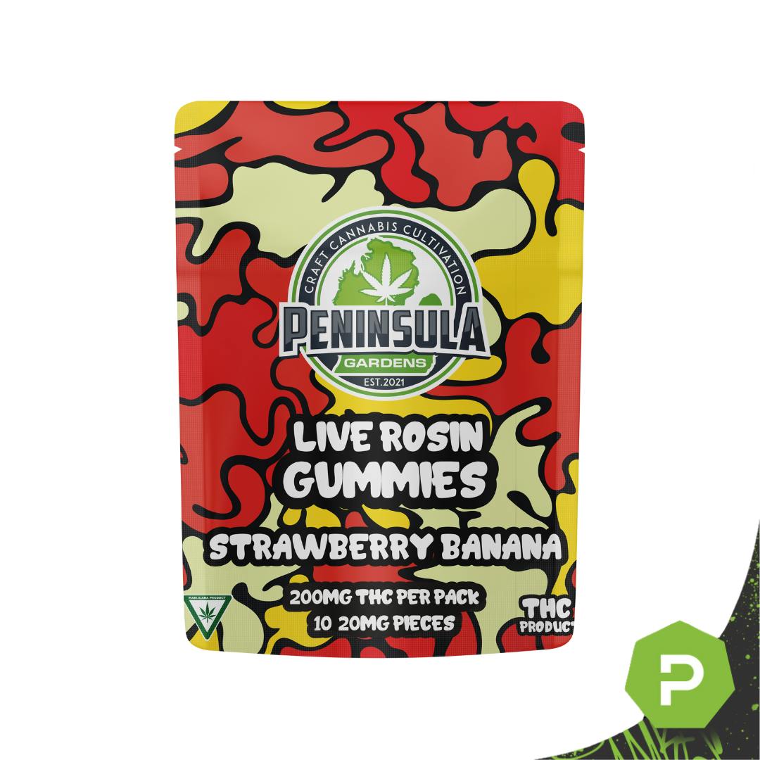 HASH ROSIN GUMMIES | 200MG | STRAWBERRY BANANA