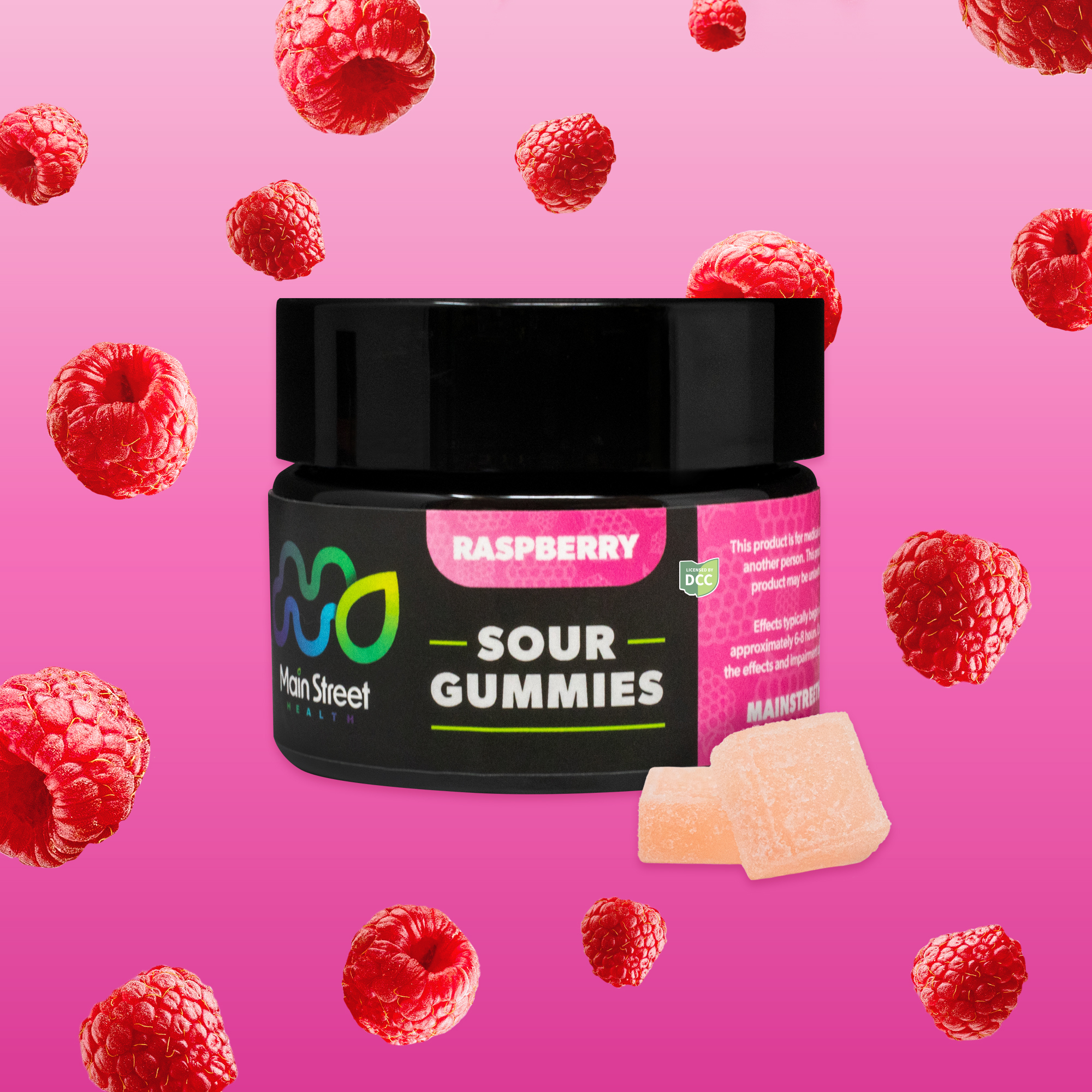 Main Street Health - Raspberry 1:1 CBD:THC (110mg) | Gummies