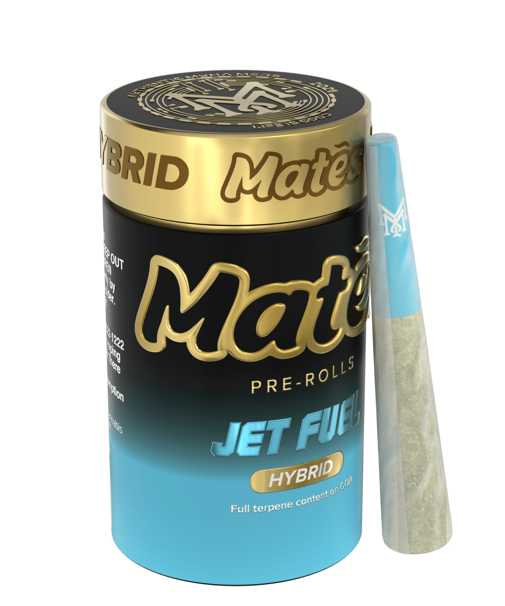 Muha Matẽs | Preroll | 5pk | Hybrid | Jet Fuel | Kief Infused