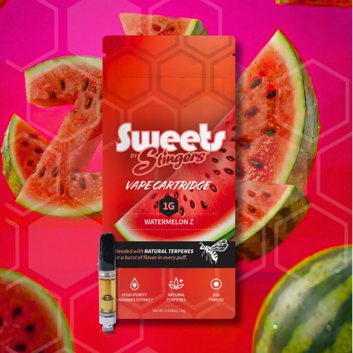 Stingers Sweets | Watermelon Z Liquid Diamonds Vape | 1.0g