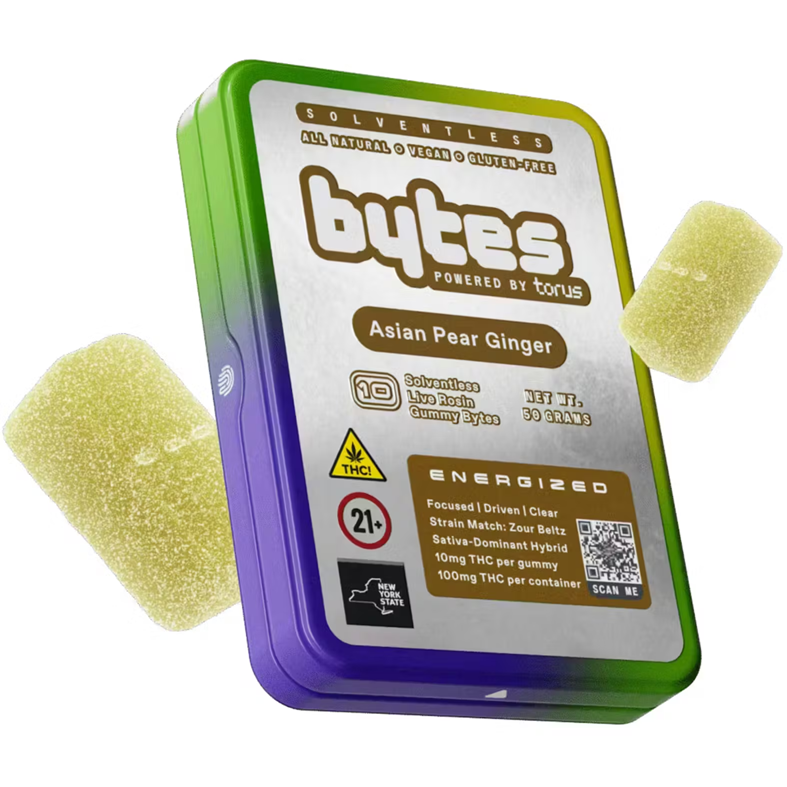 Bytes | [calm] Asian Pear Ginger | Solventless Live Rosin Gummies 10PK