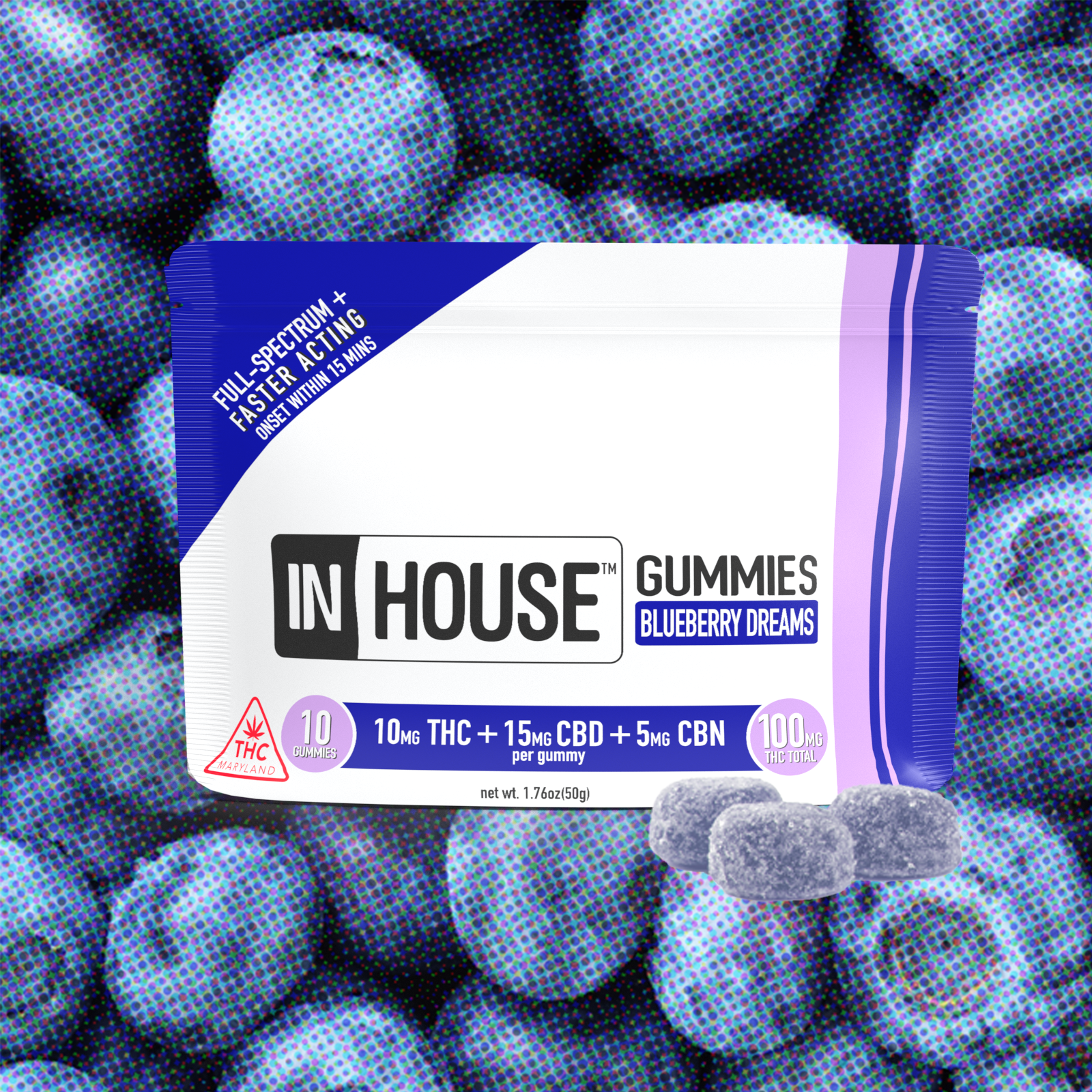 Blueberry Dream Fast Acting Gummies 100mg