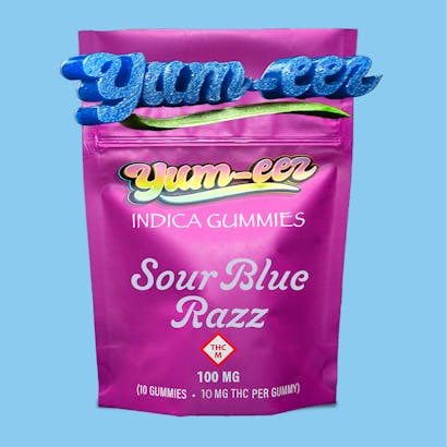 Sour Blue Raspberry 250mg Gummies - Yumeez