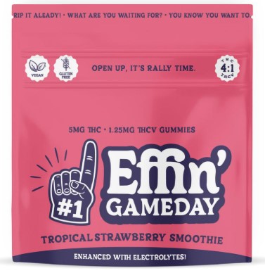 Game Day Strawberry Tropical Smoothie 4:1 THC:THCV Gummies 20pk ( S ) | 100mg