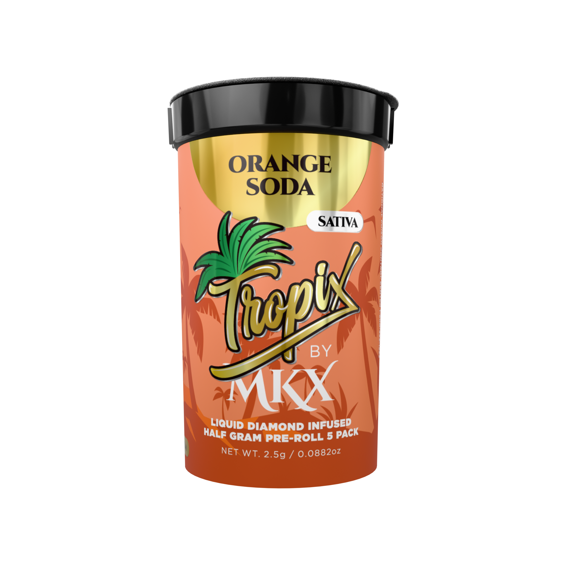 .5g 5-Pack Liquid Diamond Pre-Rolls - Orange Soda (Sativa) - TropiX