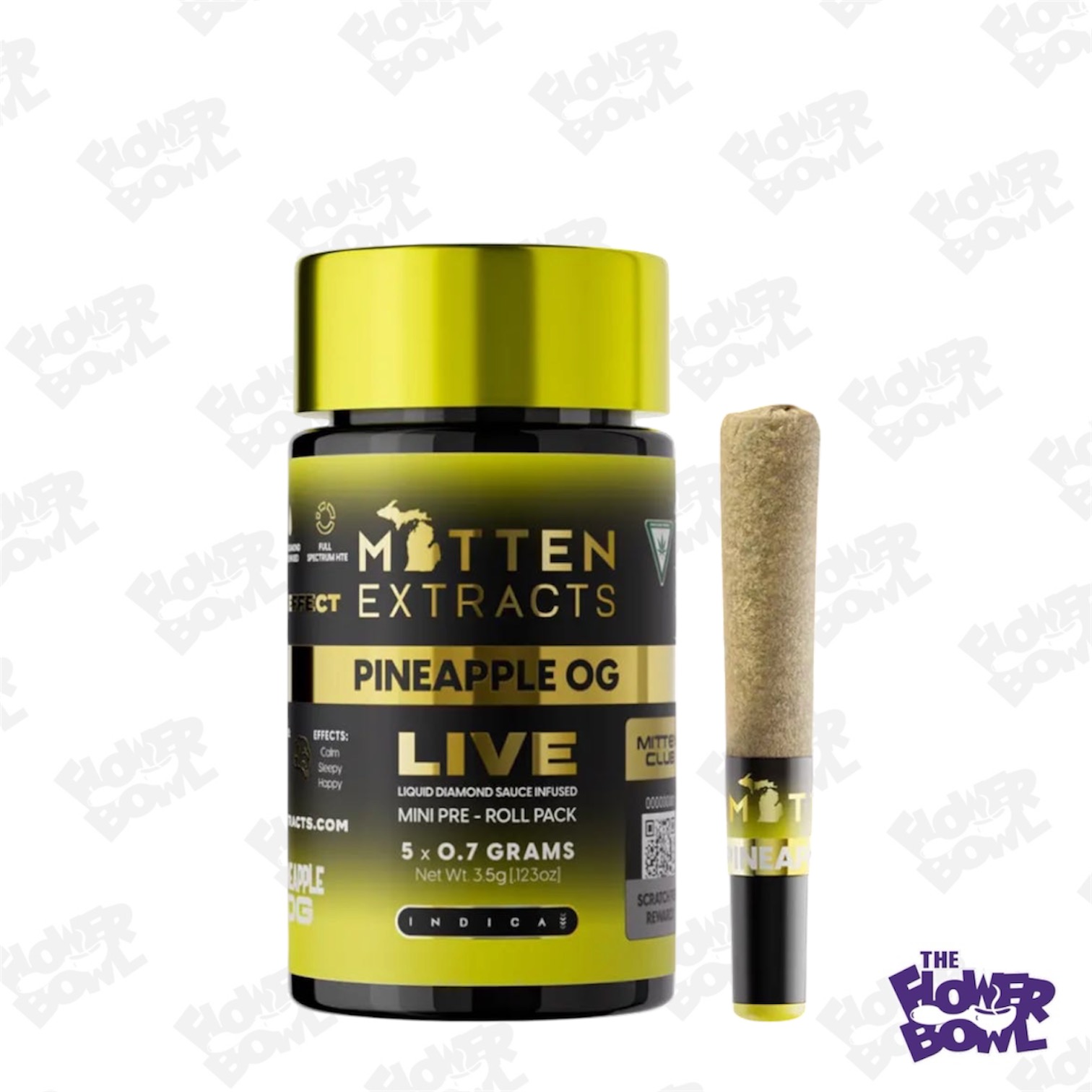 Mitten Extracts: Pineapple OG (I) Live Sauce Infused Minis (5 x 0.7g)