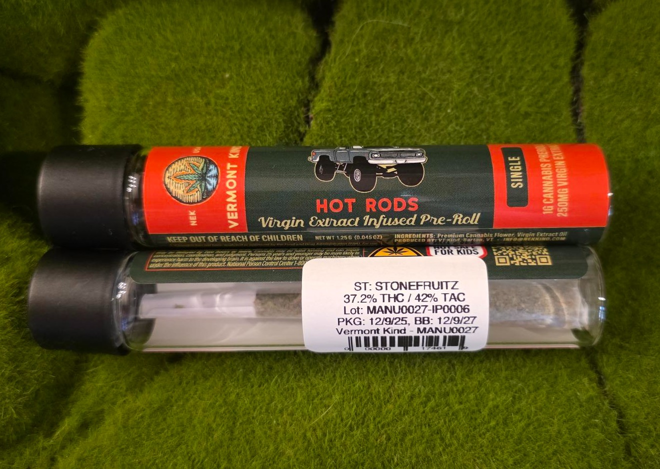 Virgin Extract Infused Pre Roll Single | Hot Rod: Stonefruitz