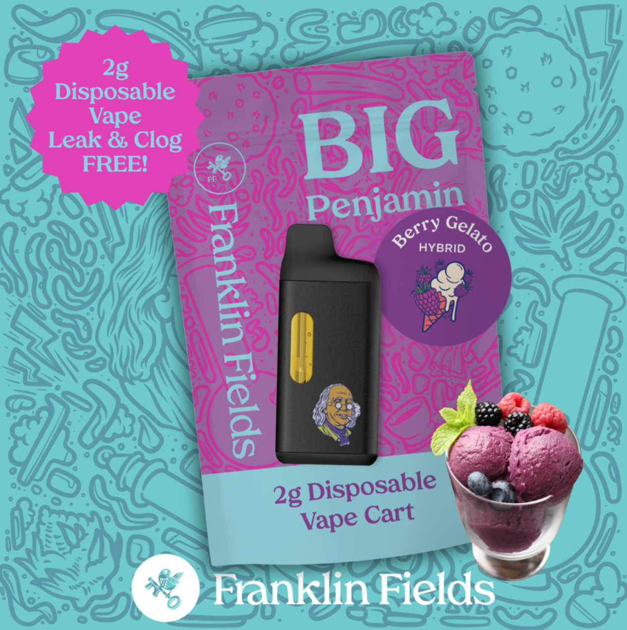 FRANKLIN FIELDS DISPOSABLE | BERRY GELATO