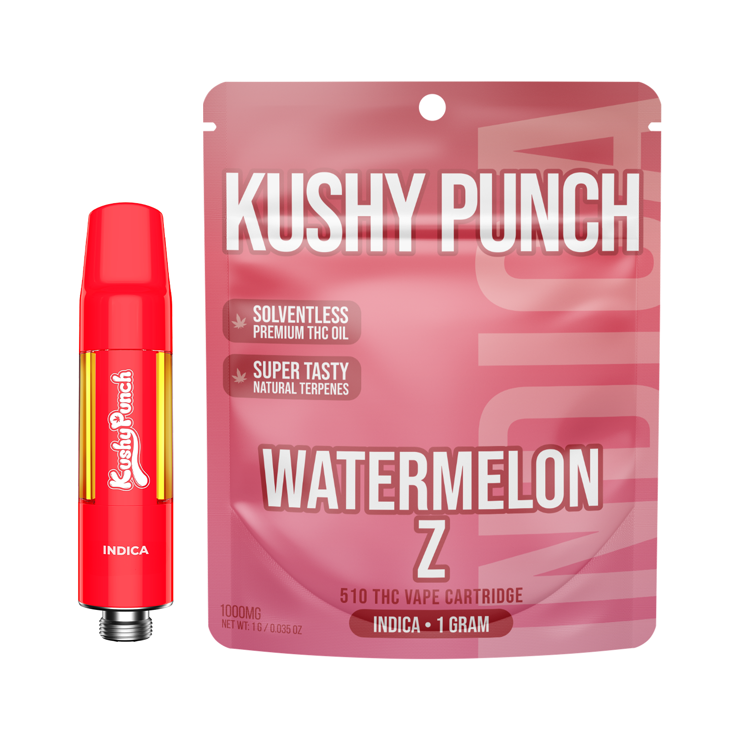 1G Kushy Punch 510 Vape Cart - Watermelon Z