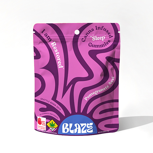BLAZE GUMMY - Pomegranate Gummies 2:2:1 CBN:CBD:THC 500mg 10PK