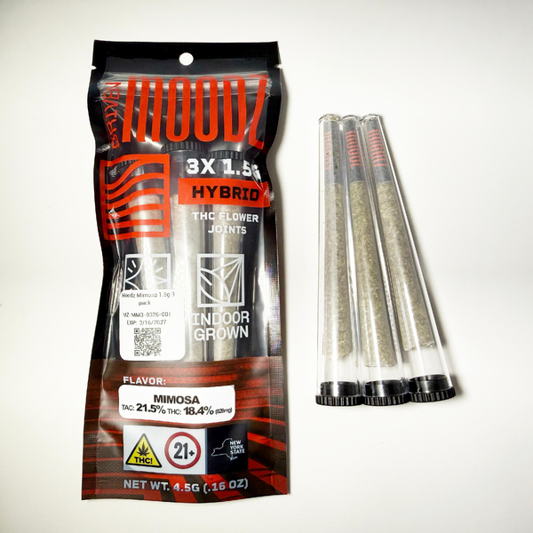 Moodz | Mimosa (H) | Indoor Flower 1.5G Pre-Roll 3 Pack