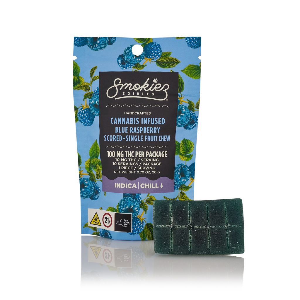 Smokiez | Scored Sweet Blue Raspberry Gummies | Edible | 1 x 100mg