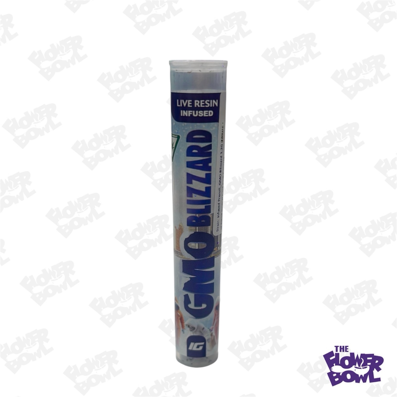 Xotic Brandz: GMO Blizzard 1.2G Live Resin Infused Preroll
