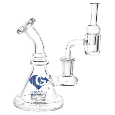 Diamond Glass Mini Coil Dab Rig - 4.75"