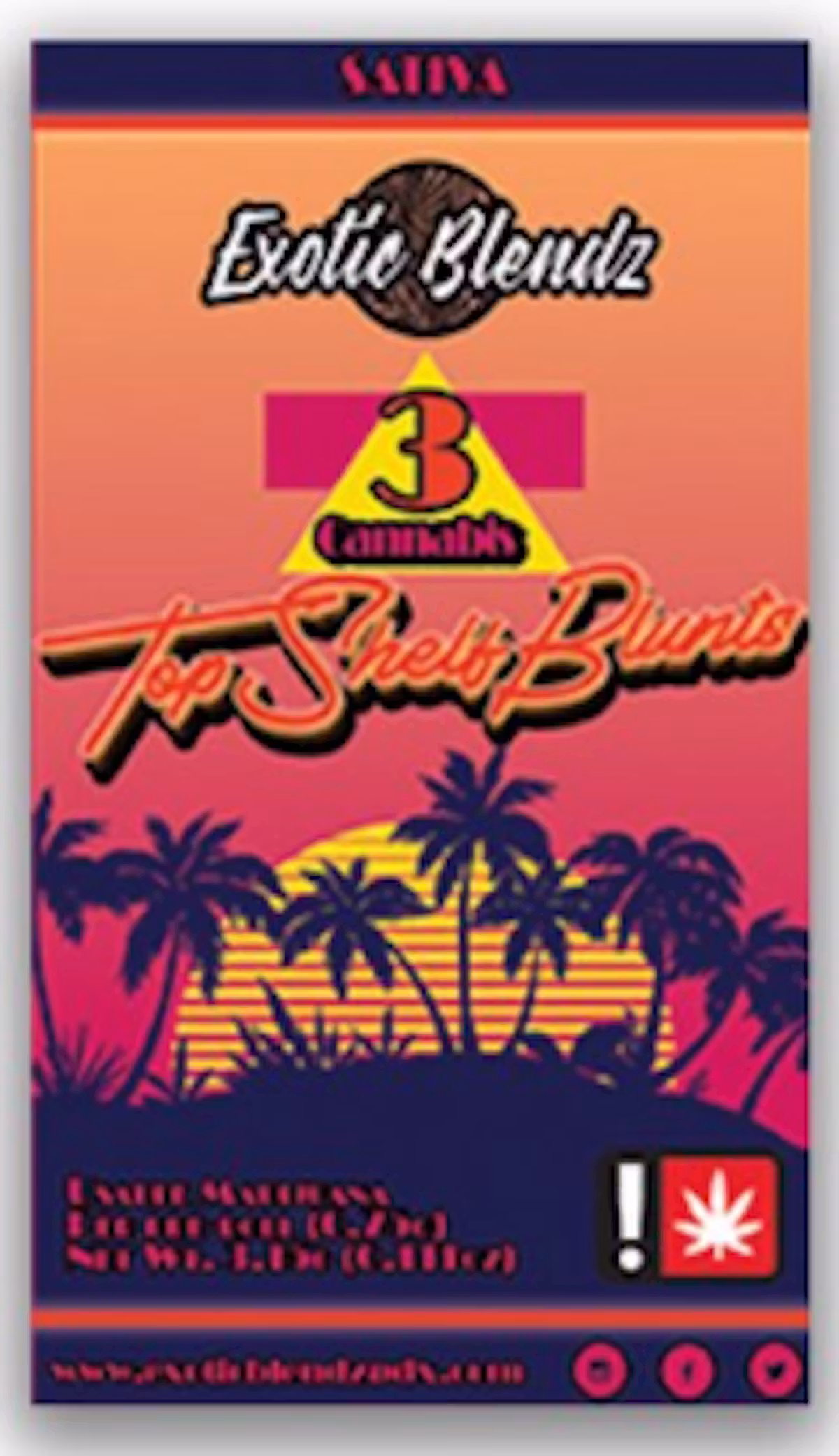 EXOTIC BLENDZ - BLUNT - 3 PACK - SATIVA - HIC