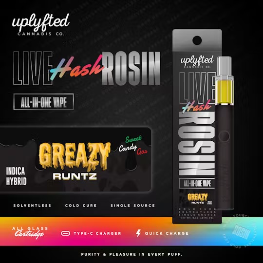 Uplyfted: Greazy Runtz 0.5G Live Rosin Disposable