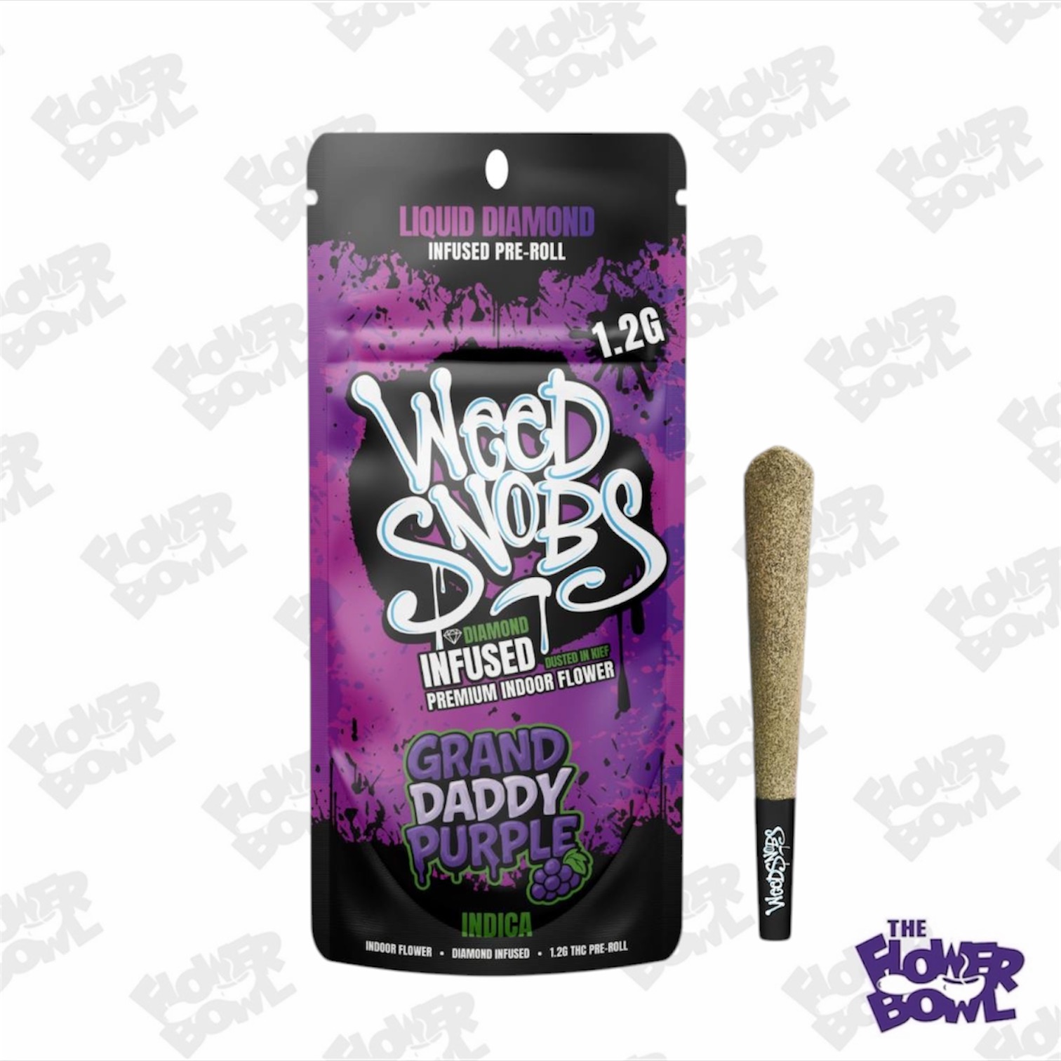 Weed Snobs: Grand Daddy Purp 1.2g Liquid Diamonds Infused Prerolls (I)