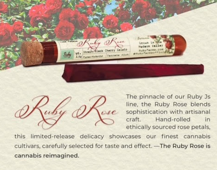 Ruby Farms | Rose Petal Rolled Infused Preroll | White Widow | 1.5g