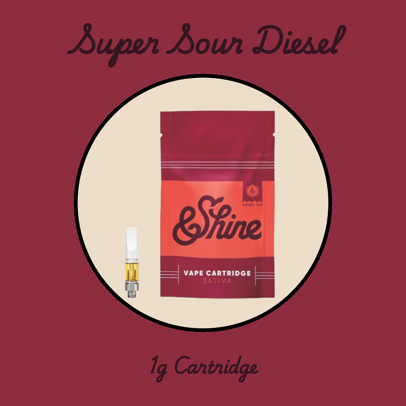 &Shine Cartridge (NCD) | Super Sour Diesel | 1g (Sativa)