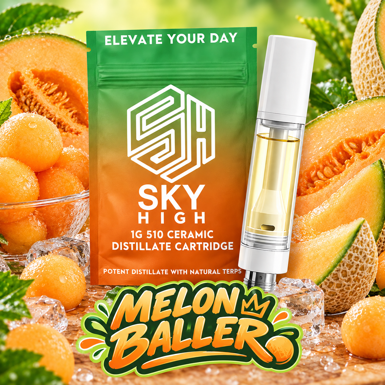 SkyHigh - Melon Baller - Vape Cartridge - 1g