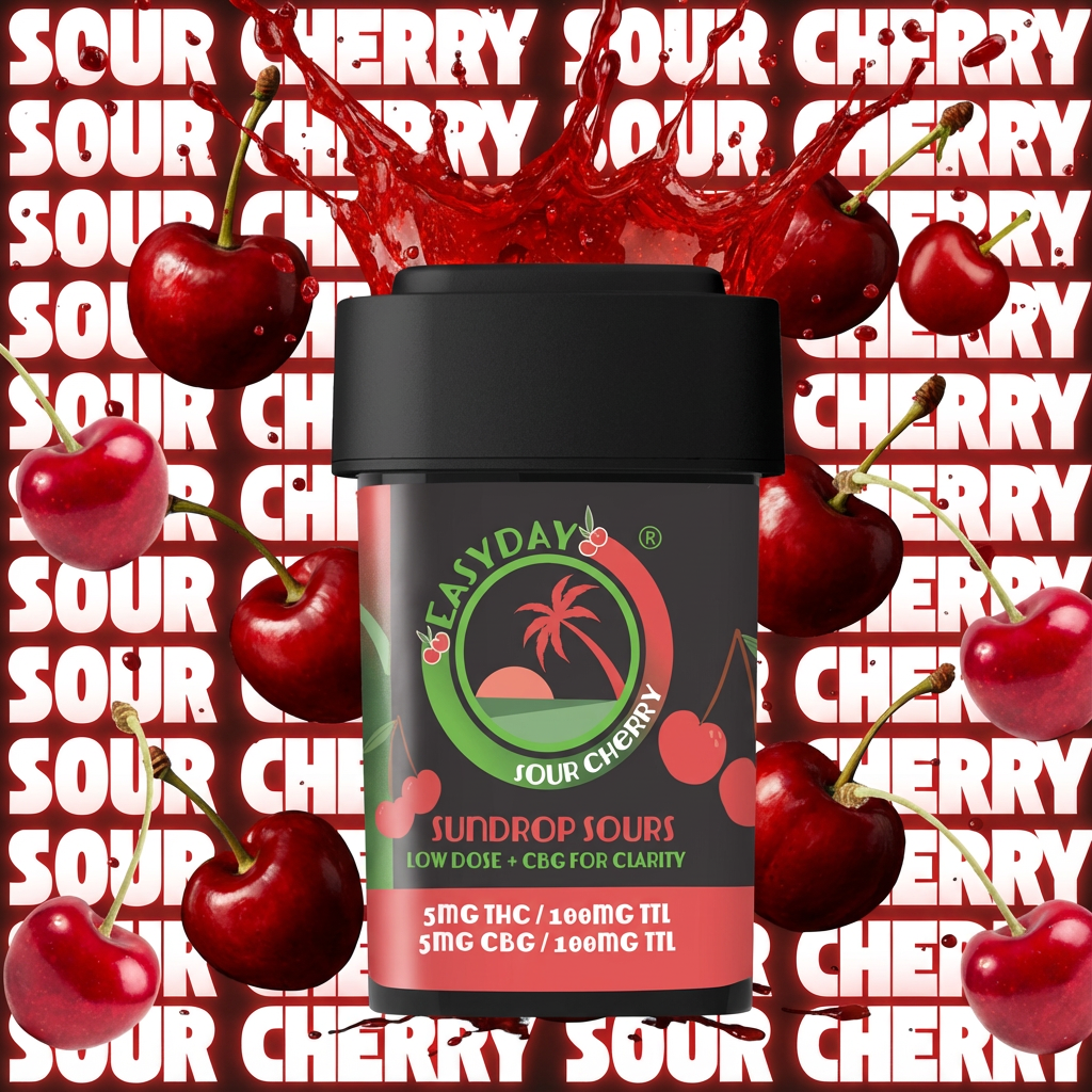 Sour Cherry | 5mg THC: 5mg CBG | 20 Count I 100mg THC: 100mg CBG