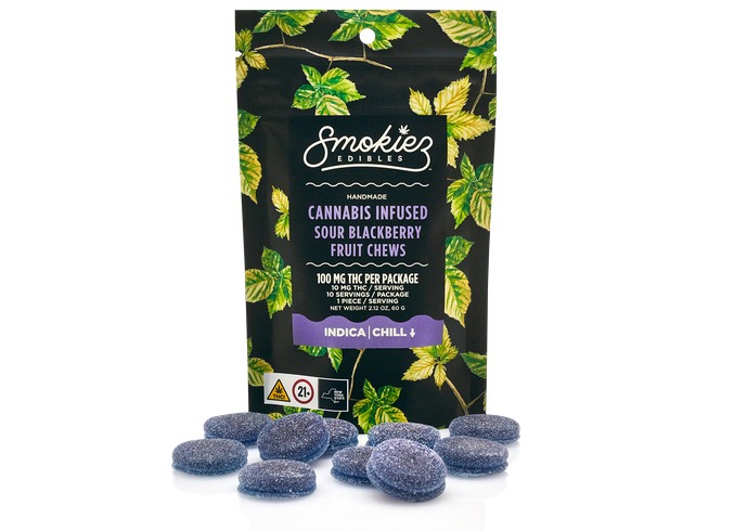 Sour Blackberry Indica  100mg THC Fruit Chews