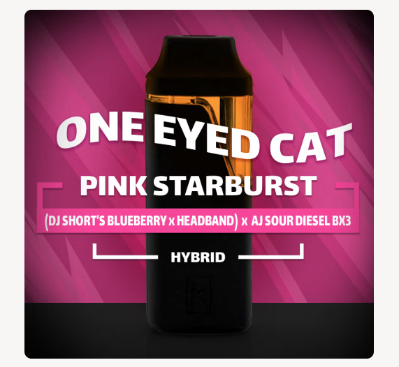 One Eyed Cat - Pink Starburst - 2g Disposable