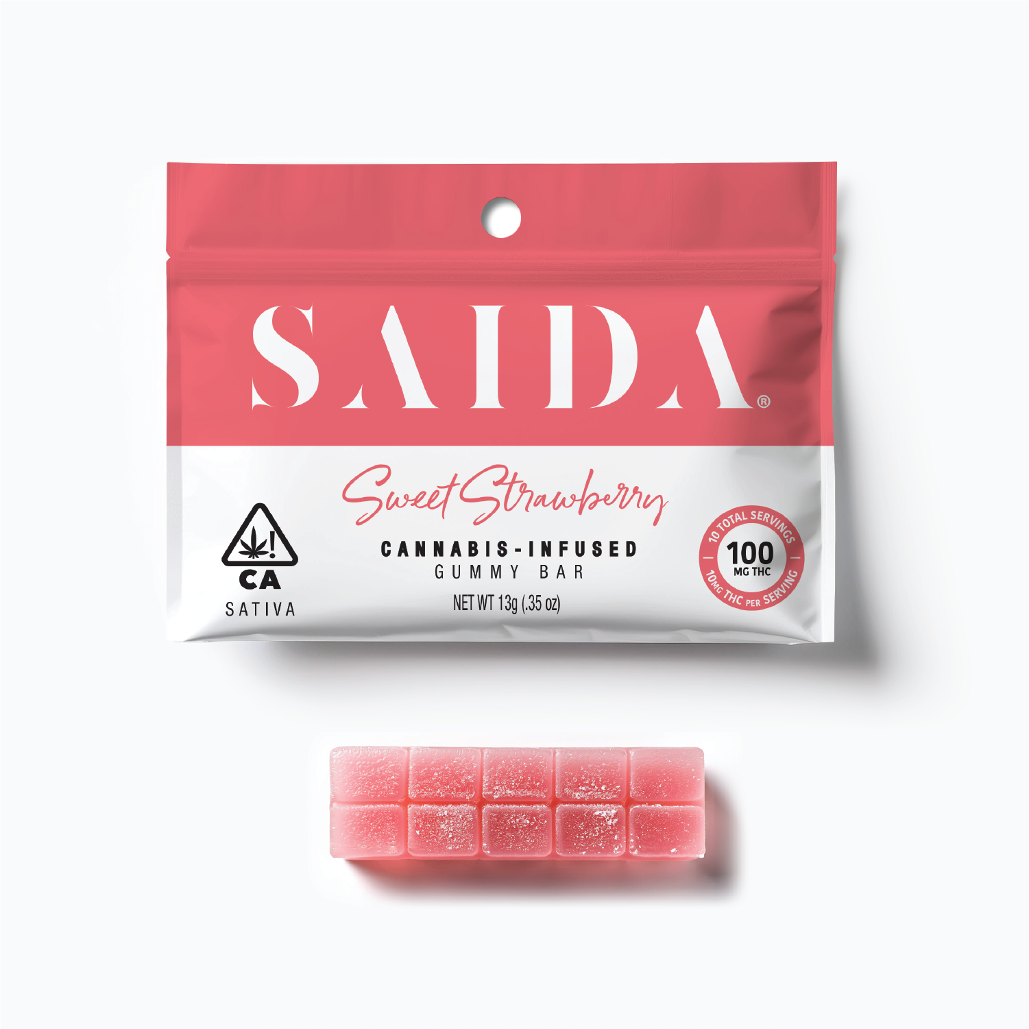 EDIBLE (GUMMY BAR) 100MG - SATIVA - SWEET STRAWBERRY