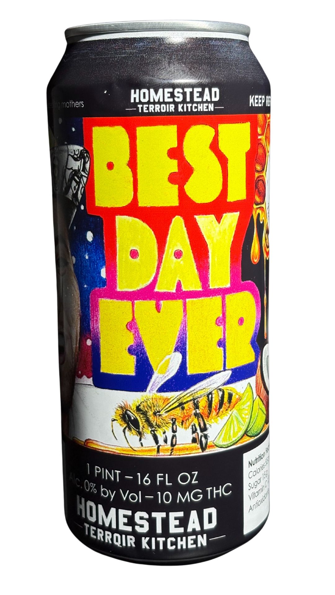 Homestead Brewery - THC Soda - Best Day Ever - 16 fl oz - 10 MG - Pineapple and Coconut