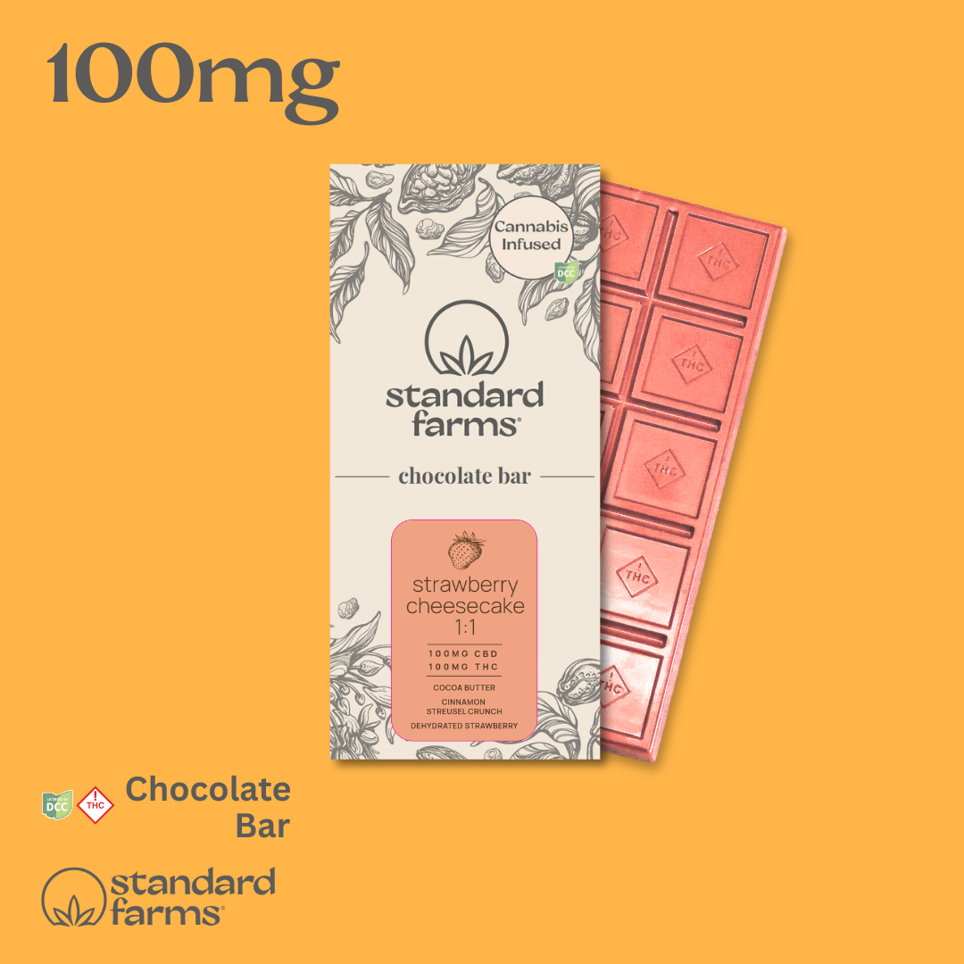 Strawberry Cheesecake Chocolate Bar 1:1 | THC:CBD | 100mg