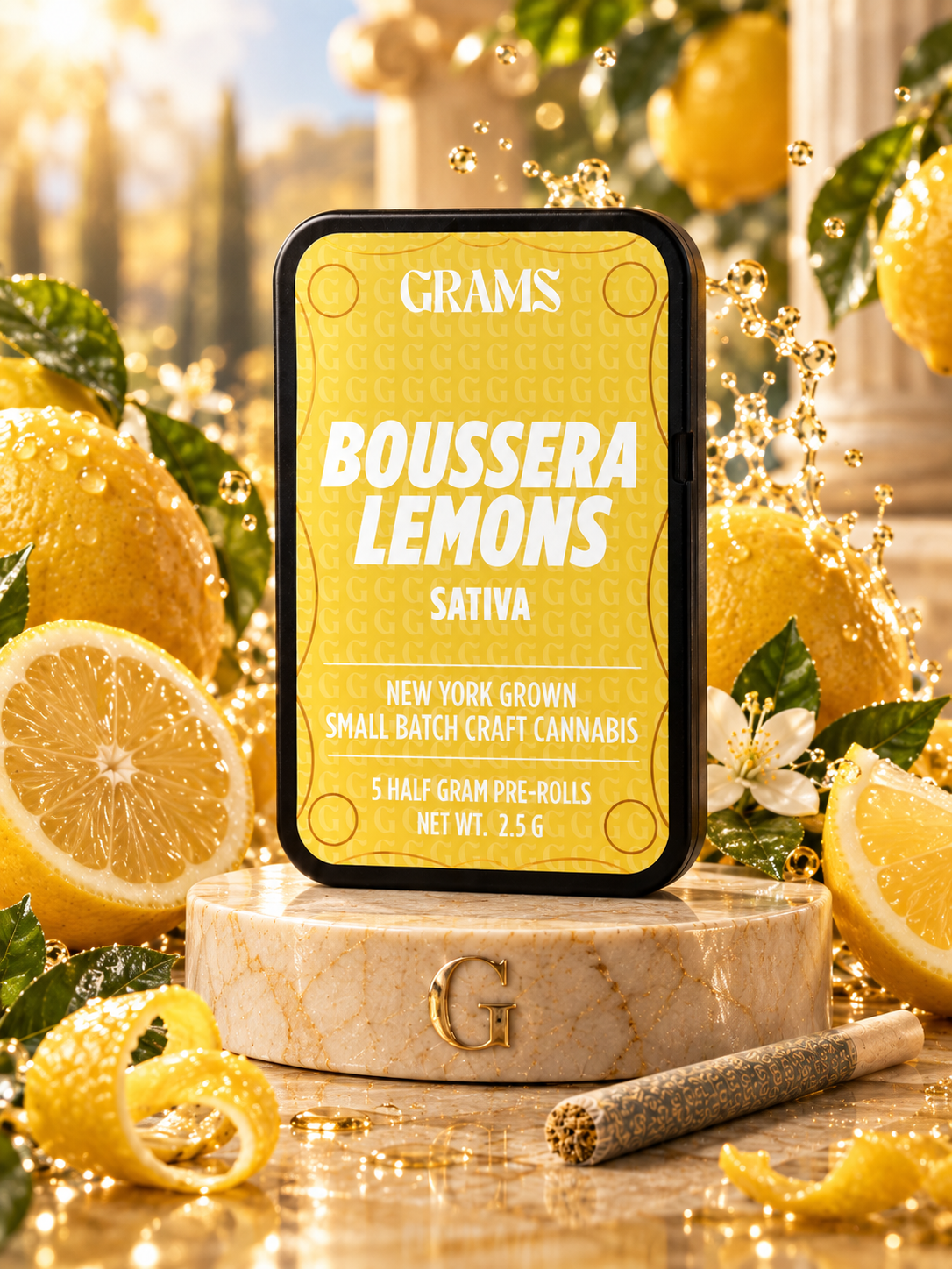 Grams | Boussera Lemons | Sativa | Preroll 5-Pack | 2.5g