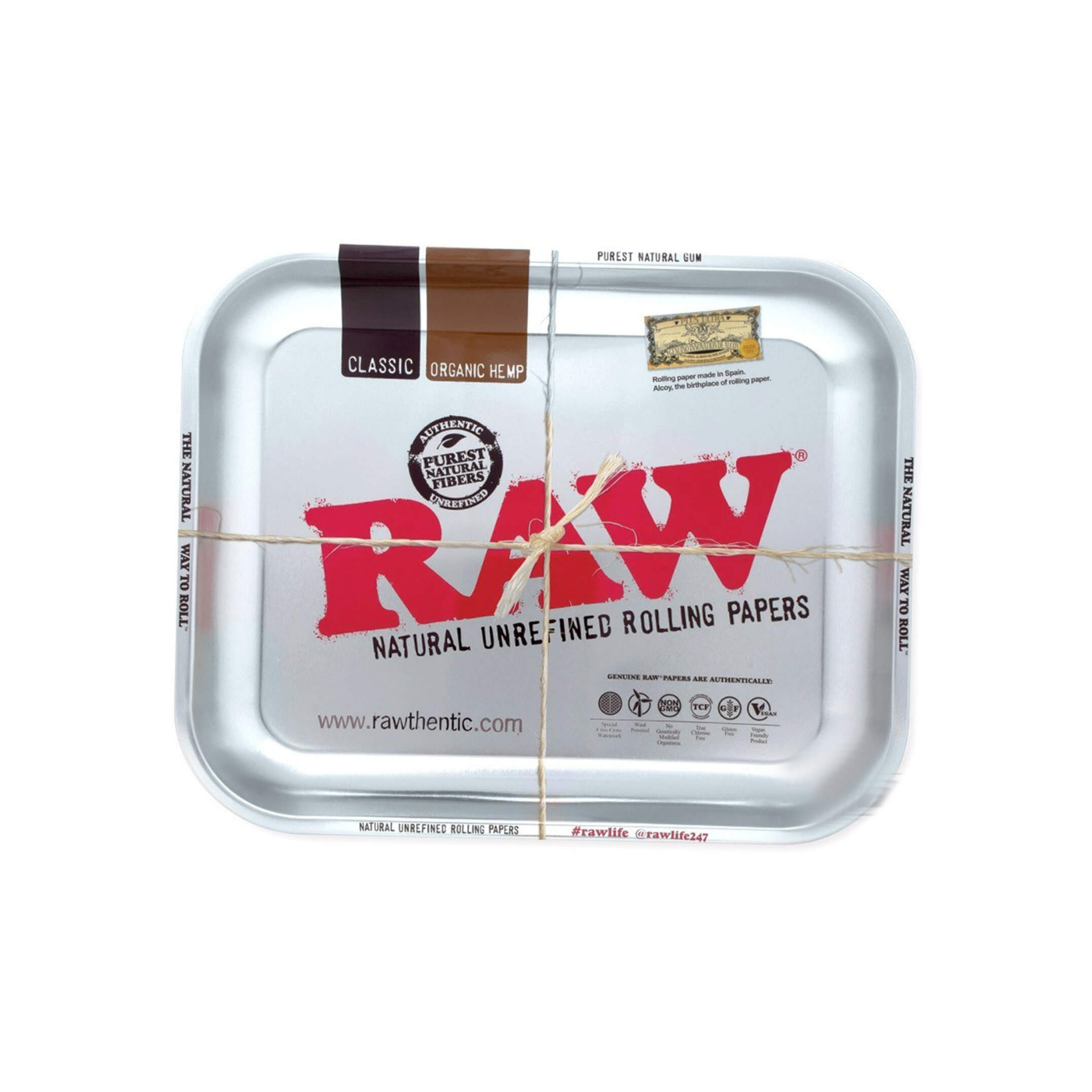 RAW - Classic Silver Rolling Tray - Silver