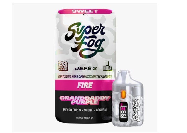 Mfused Super Fog - Granddaddy Purple ( Fire Jefe 2 ) Liquid Diamonds Disposable Vape  - 2g