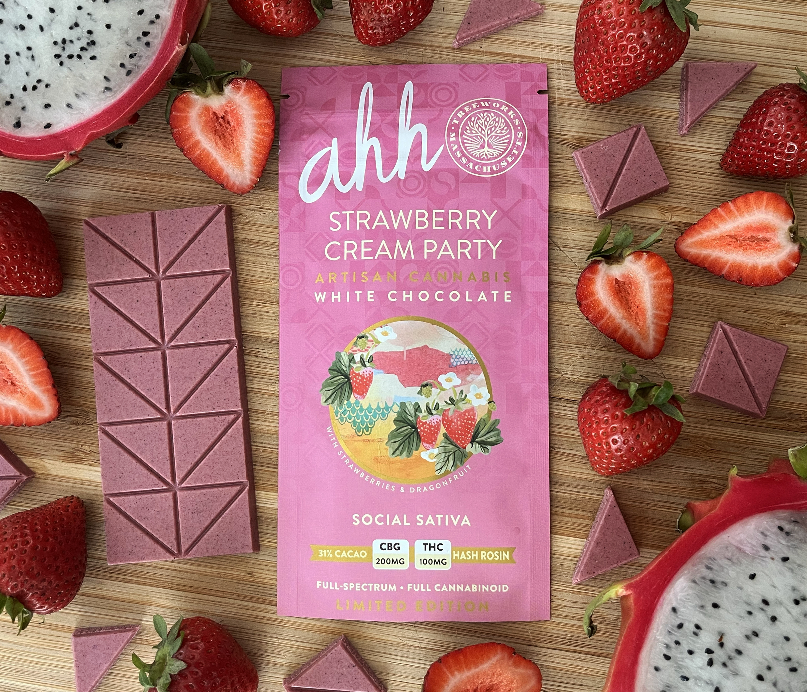 Strawberry Cream Party 2:1 CBG:THC (Sativa) (200 mg CBG: 100 mg THC)