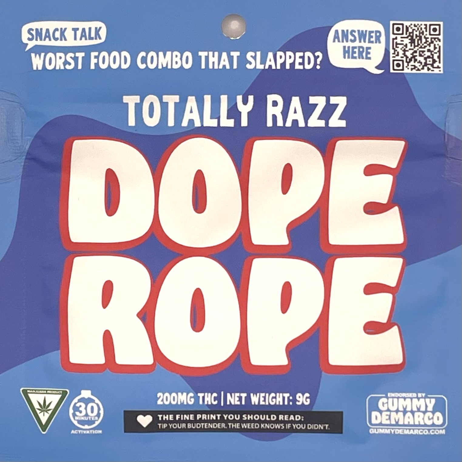 DOPE ROPE | Totally Razz | 200MG | Premium Gummy Rope