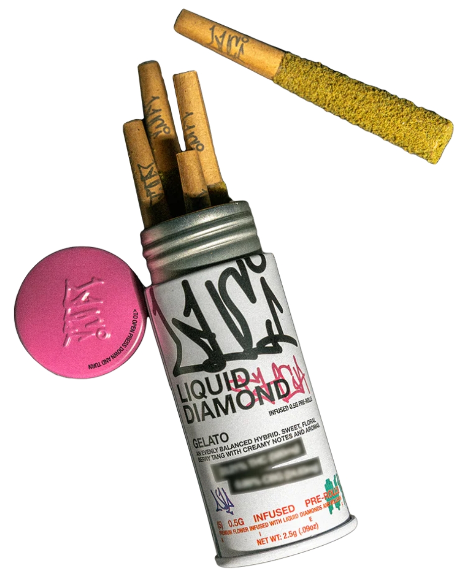 Luci | 0.5g 5pk Liquid Diamond Infused Prerolls | Gelato