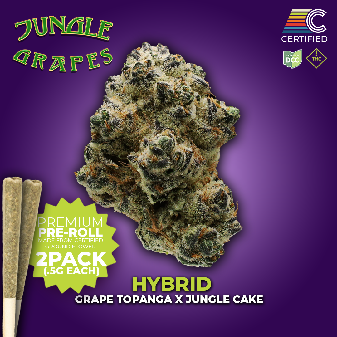 Jungle Grapes - 0.5g Pre Rolls | 2pk Premium