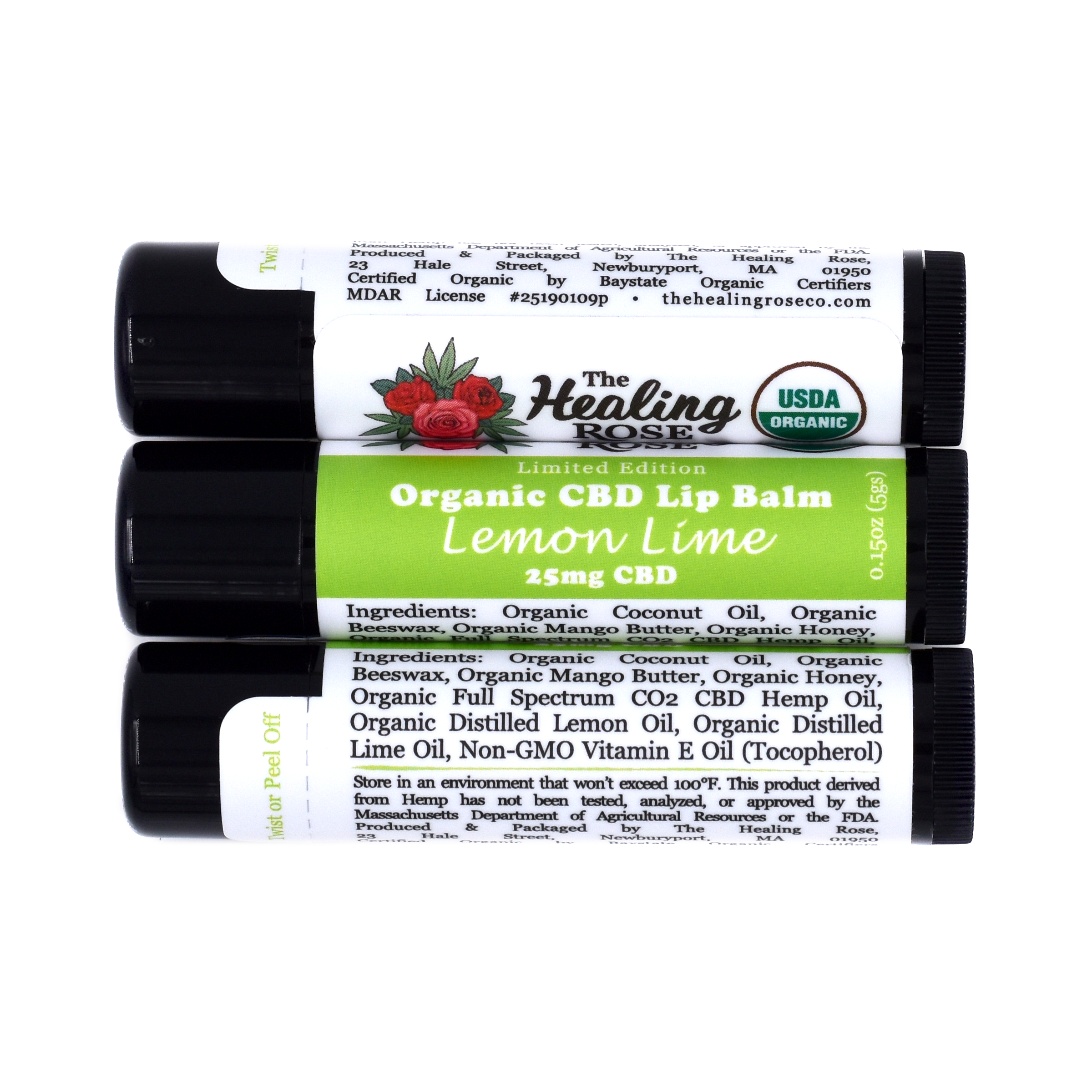 Organic Lemon Lime CBD Lip Balm | 25mg | Limited Edition