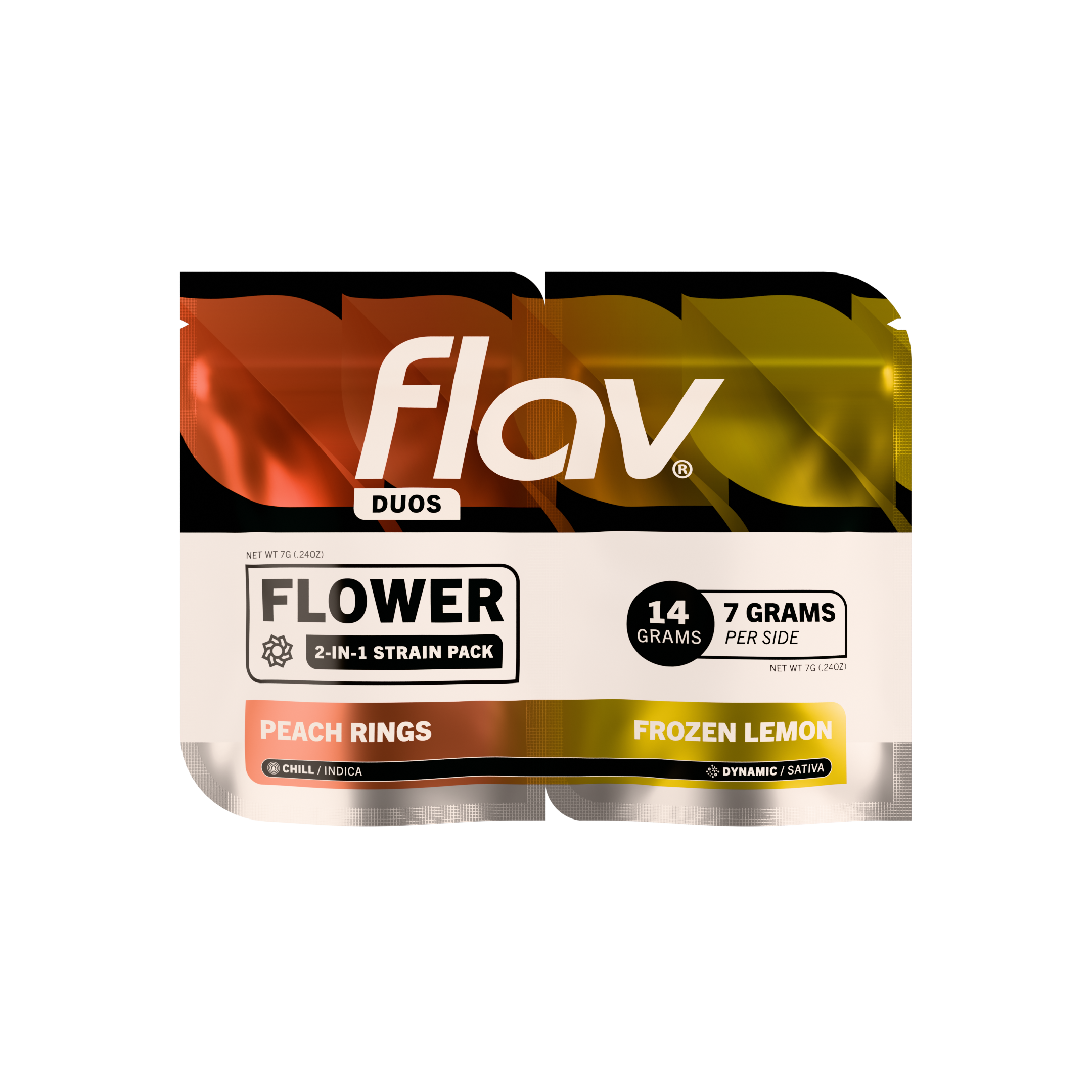 Frozen Lemon (S) & Peach (Rings) Fuzz (I) - Duo Flower - 14g