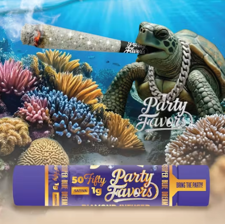 Party Favors | Super Blue Dream 50Fifty Diamond Infused Pre-Roll | 1g