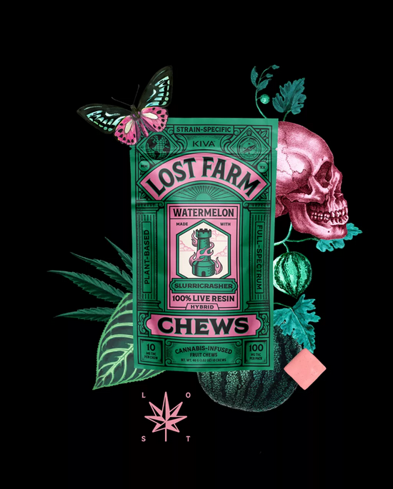 Lost Farm - Watermelon - Slurricrasher - Hybrid - Live Resin - Fruit Chews - 100mg (10pk)