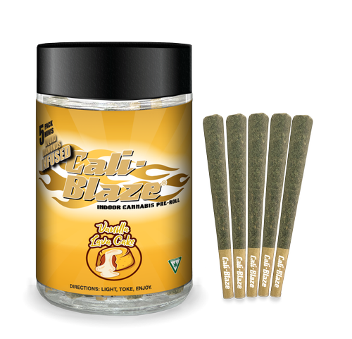 Cali Blaze - 5 Pack Infused Prerolls - Vanilla Lava Cake