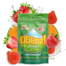 Gummies | Happy Balance | Strawberry and Cream | 10pk- 100MG THC | CBD Enhanced
