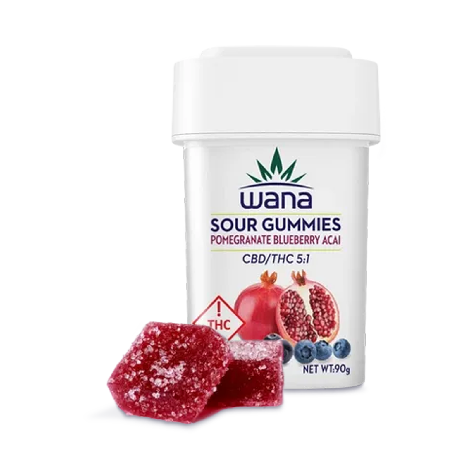 5:1 Pomegranate Blueberry Acai Sour Gummies 20-pack | 100mg